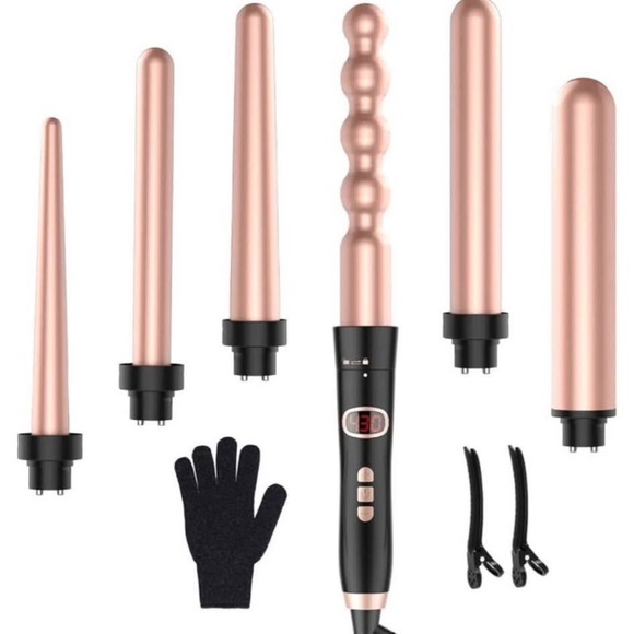 Rose Gold Hair Styling Wand Set with LED Display - Picture 1 of 4